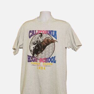 Vintage 90s T-shirt XL 1994 California Rodeo Finals Paso Robles Gray NEW